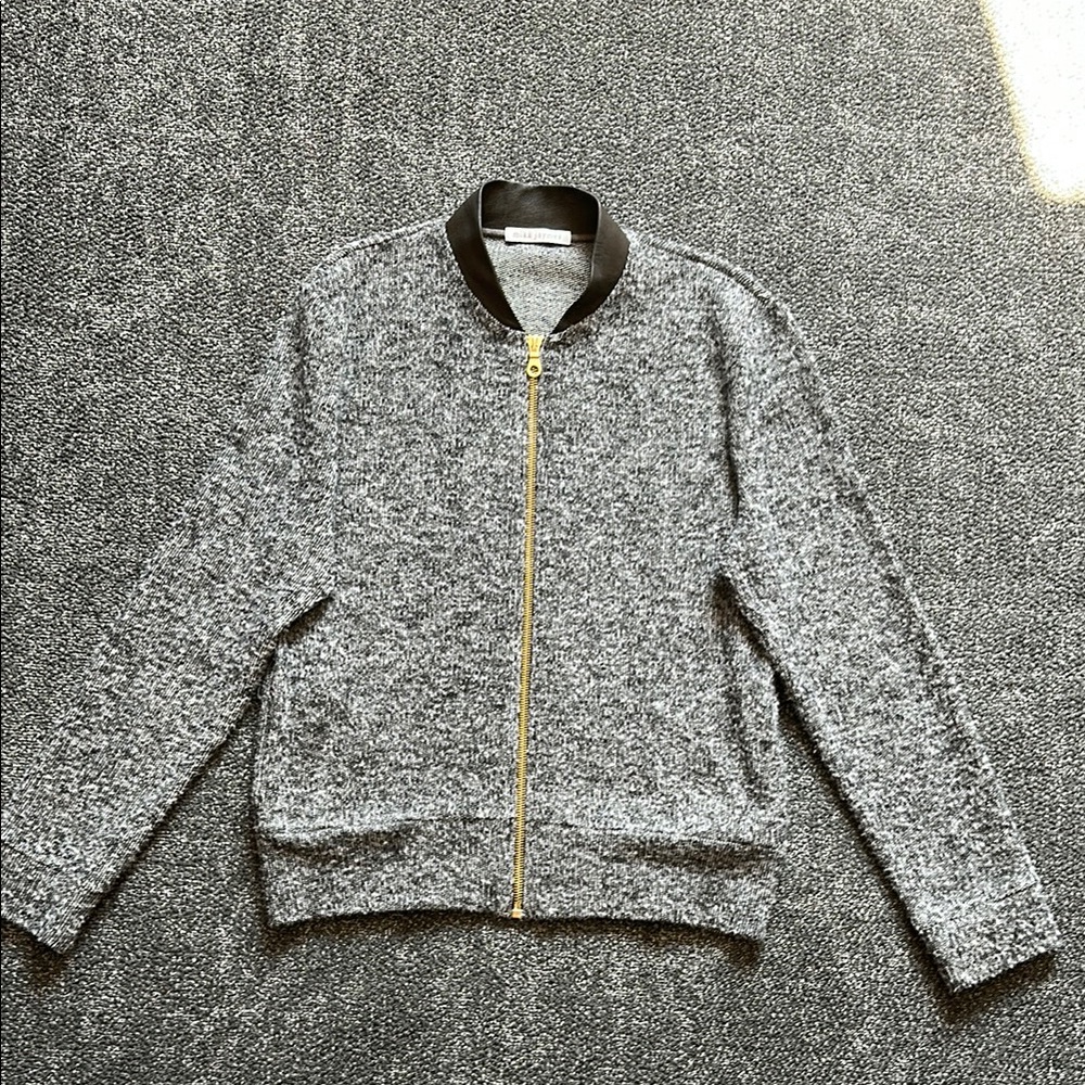Mika Jaymes Mens Soft Knit Melange Bomber Jacket